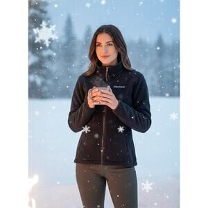 Marmot Women’s Black Full Zip Fleece Jacket | High Neck | Size S